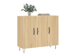 Aparador de roble Sonoma 90x34x80 cm madera de ingeniería