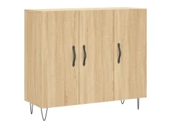 Aparador de roble Sonoma 90x34x80 cm madera de ingeniería