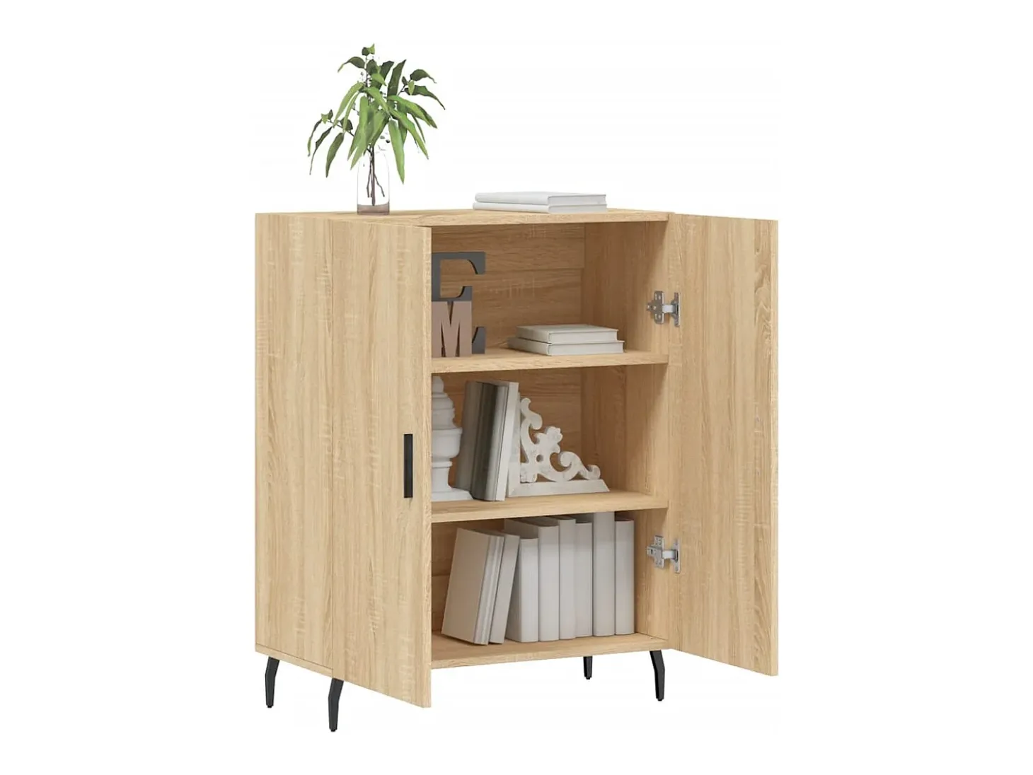 Aparador de roble Sonoma 69,5x34x90 cm madera de ingeniería