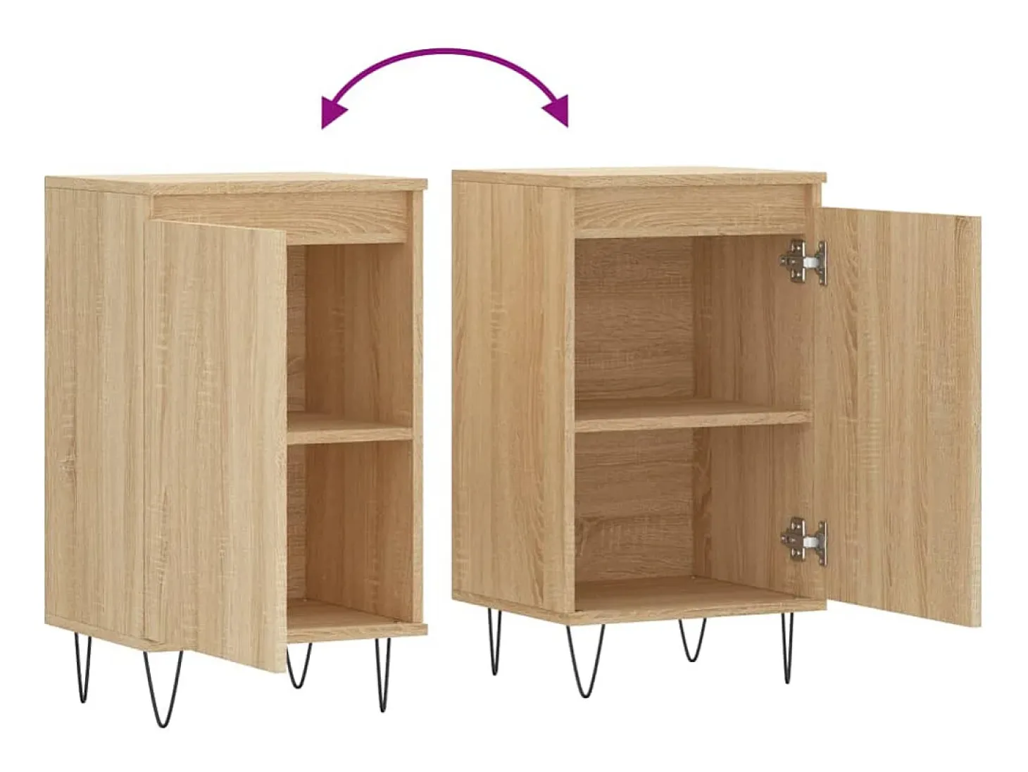 Aparador de roble Sonoma 40x35x70 cm madera de ingeniería