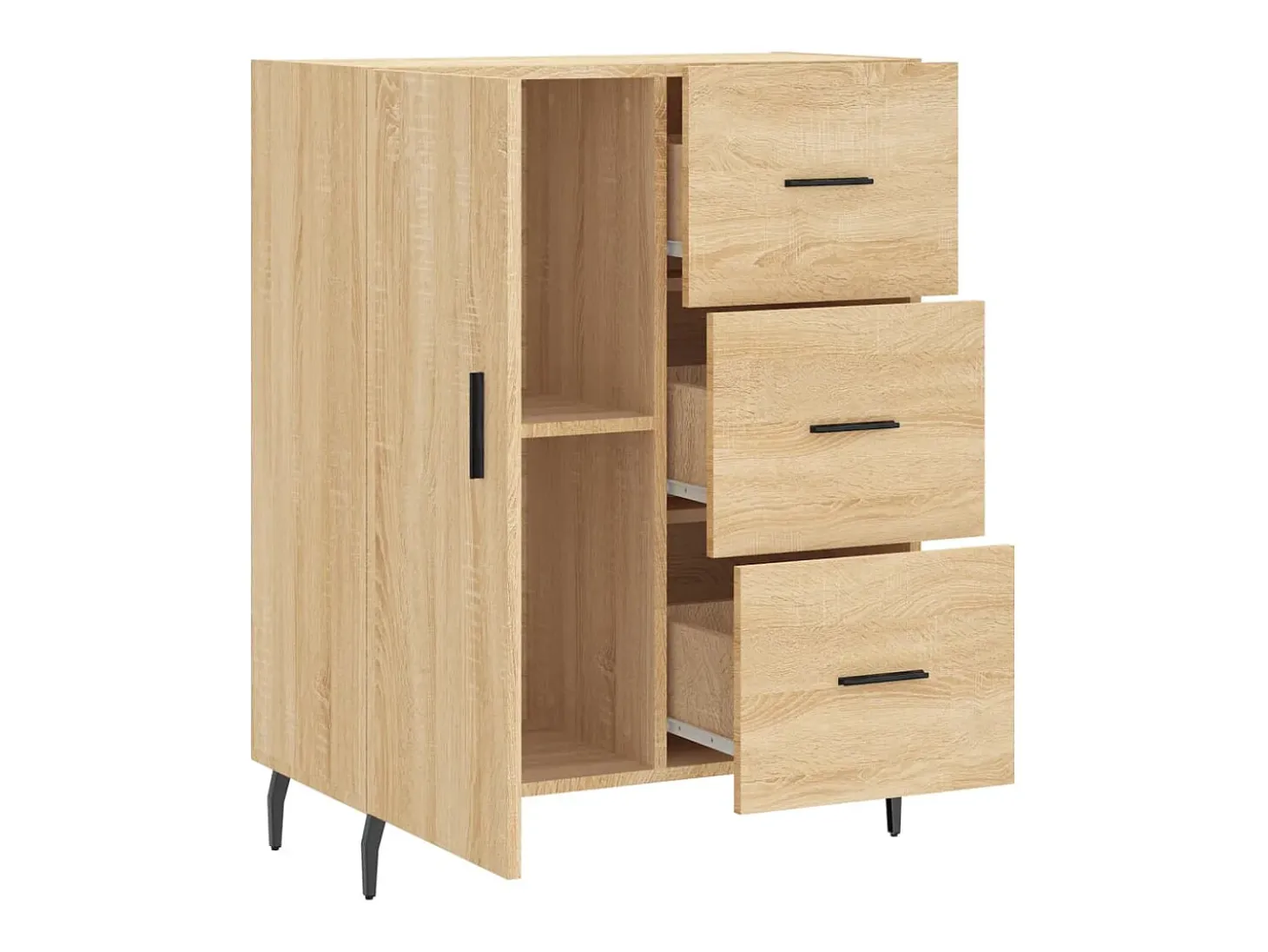 Aparador de roble Sonoma 69,5x34x90 cm madera de ingeniería