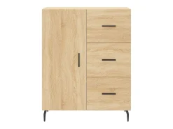 Aparador de roble Sonoma 69,5x34x90 cm madera de ingeniería