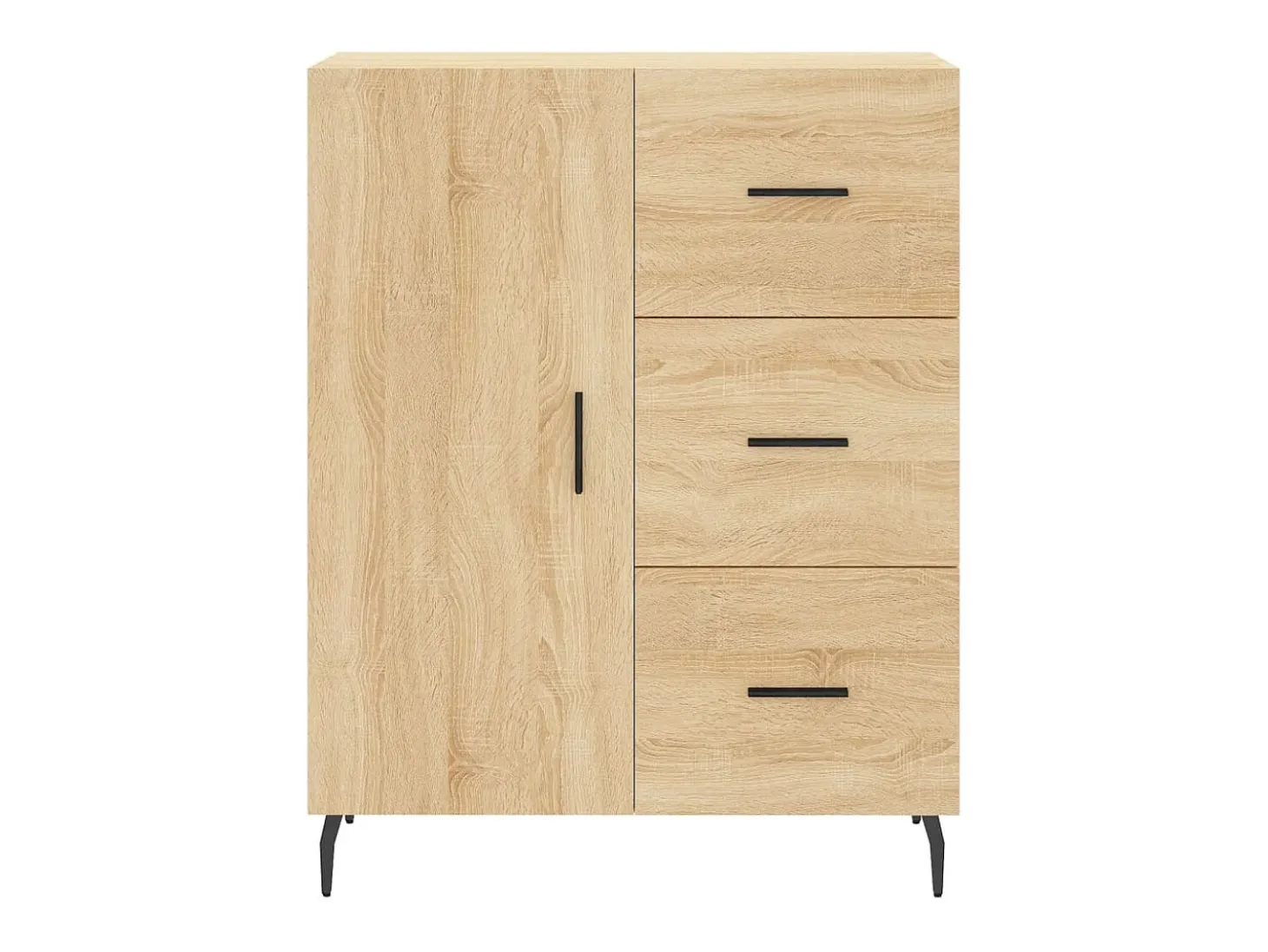Aparador de roble Sonoma 69,5x34x90 cm madera de ingeniería