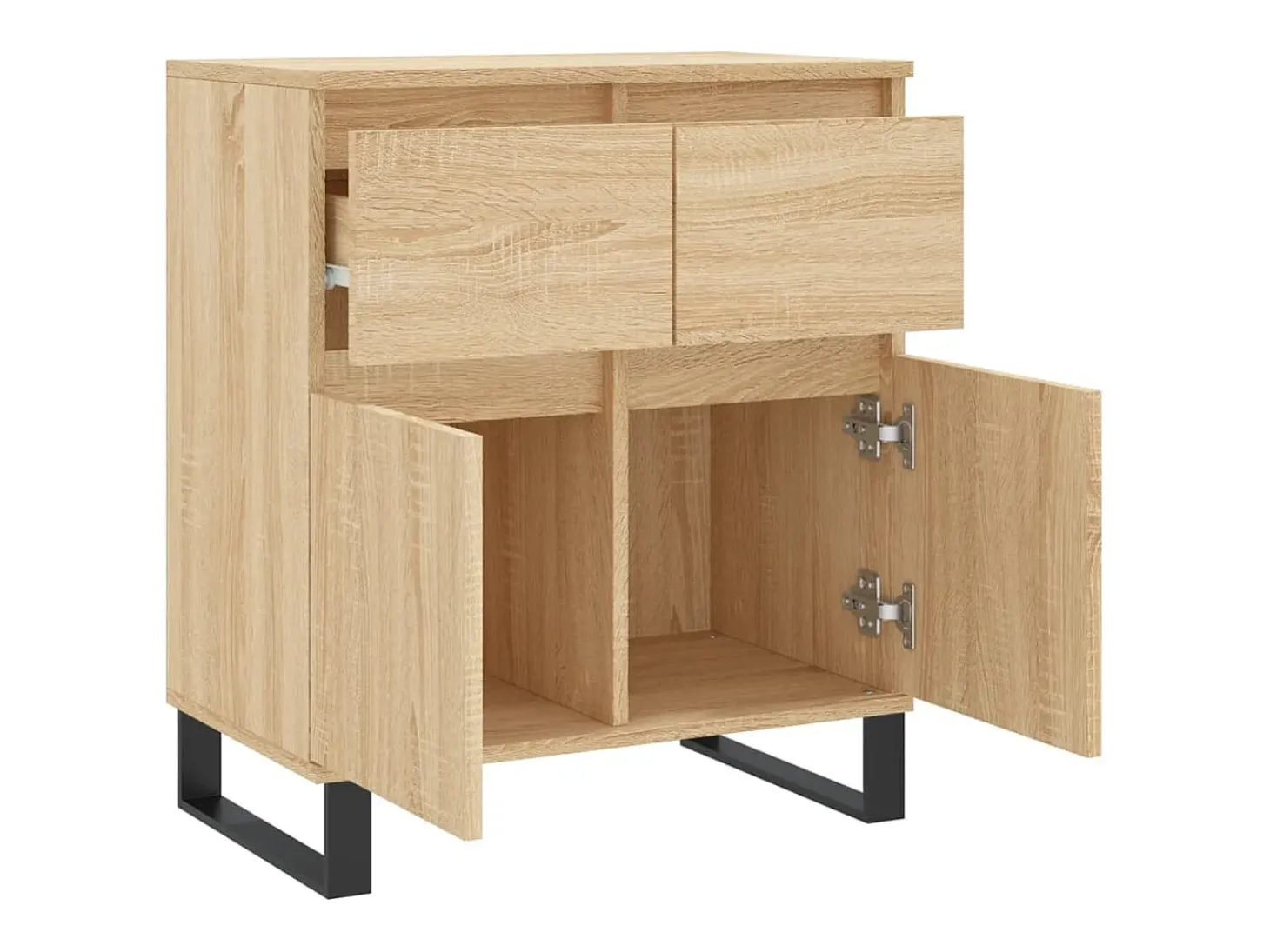 Aparador de roble Sonoma 60x35x70 cm Madera de ingeniería