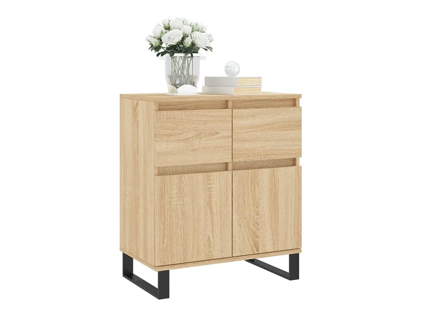 Aparador de roble Sonoma 60x35x70 cm Madera de ingeniería
