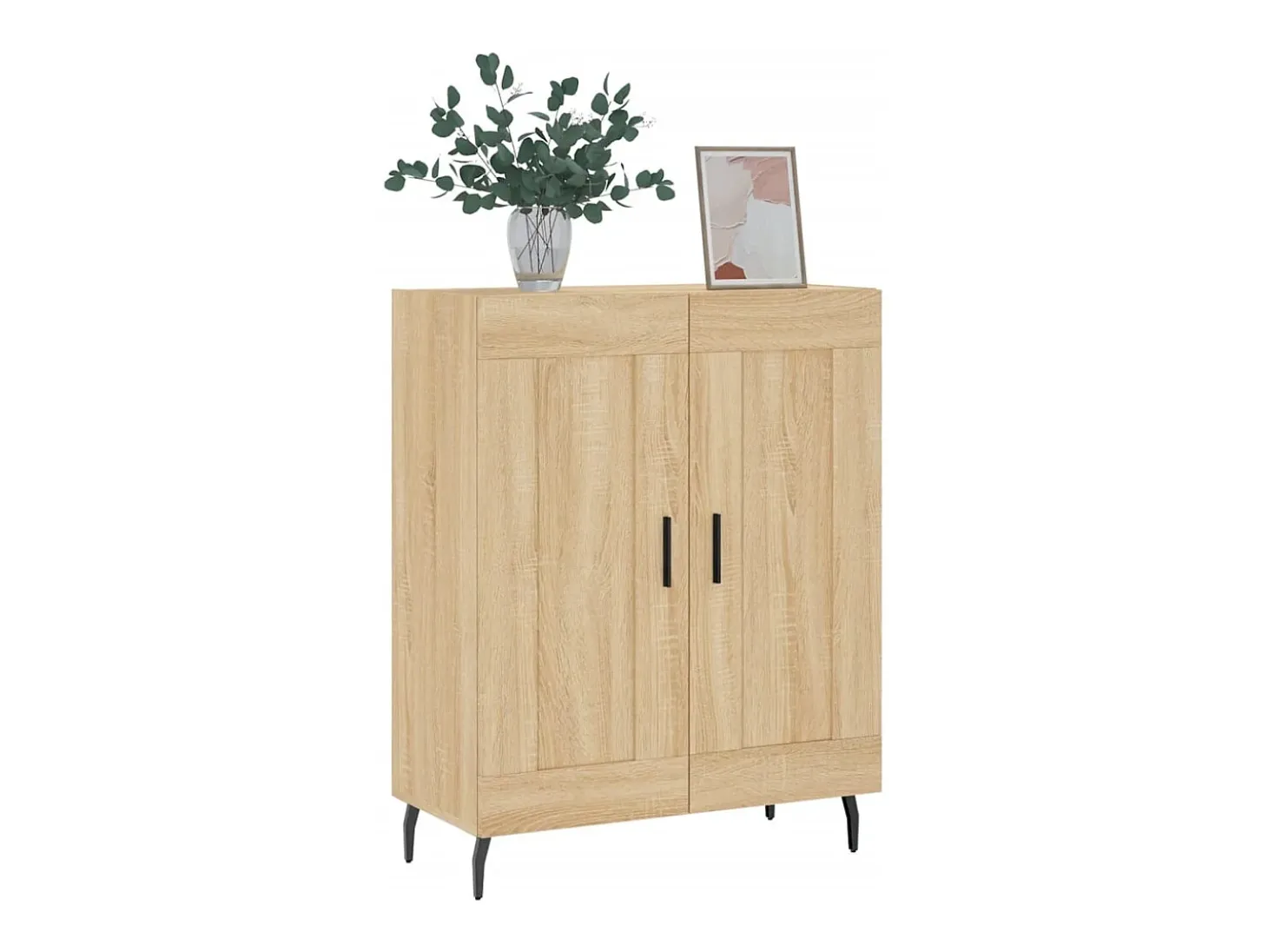 Aparador de roble Sonoma 69,5x34x90 cm madera de ingeniería
