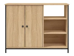 Aparador de roble Sonoma 100x33x75 cm madera de ingeniería