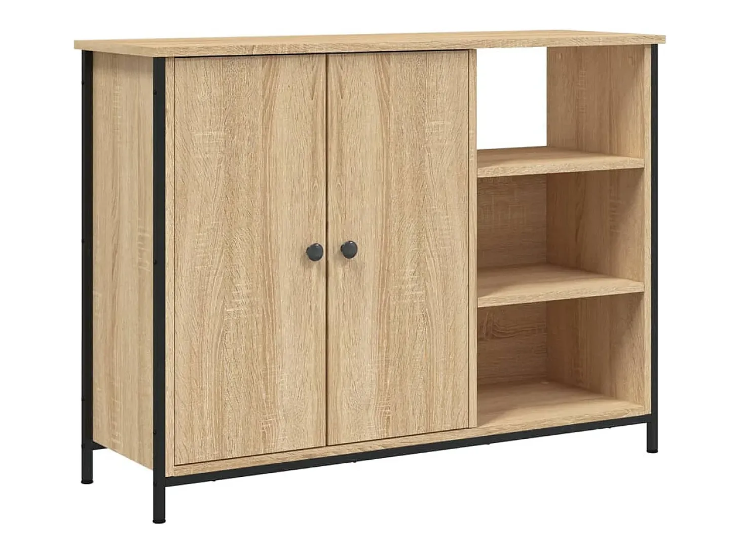 Aparador de roble Sonoma 100x33x75 cm madera de ingeniería