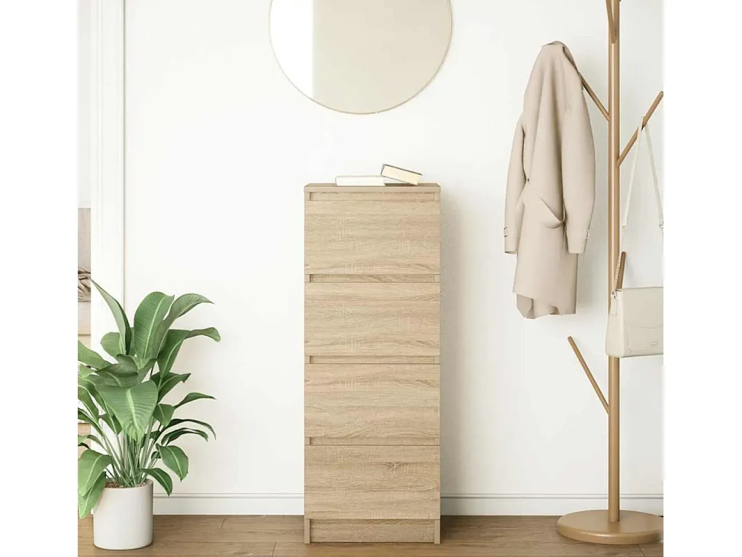 Aparador de roble Sonoma 37,5x35x99 cm madera de ingeniería