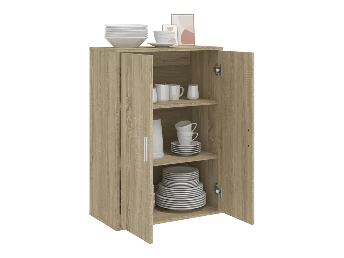 Aparador de roble Sonoma 60x31x84 cm madera de ingeniería