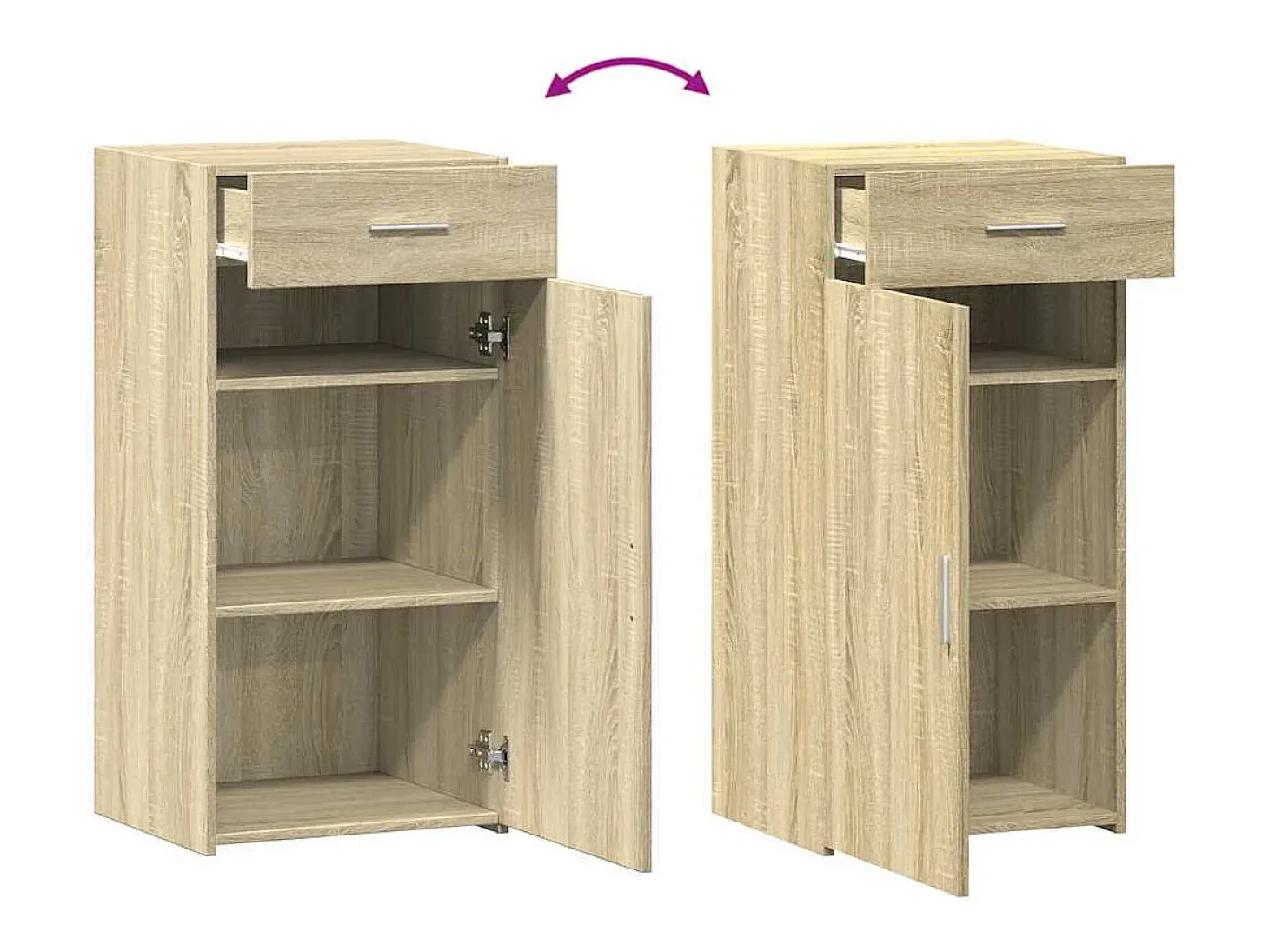 Aparador de roble Sonoma 45x42,5x93 cm madera de ingeniería
