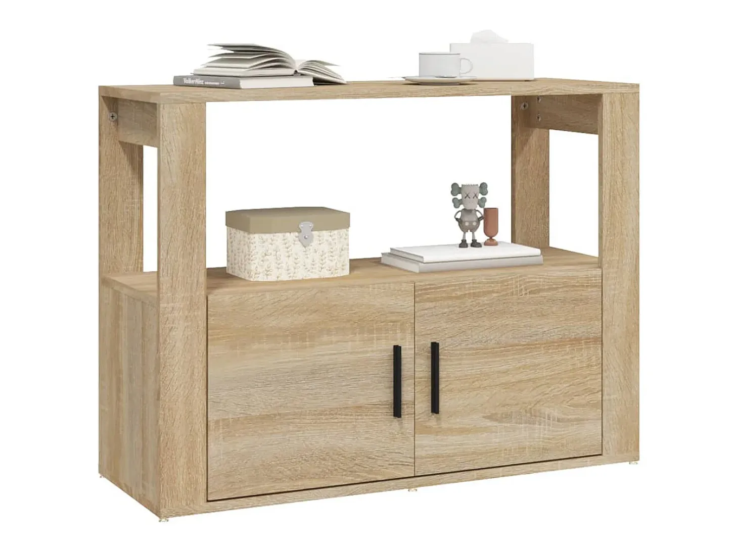Aparador de roble Sonoma 80x30x60 cm Madera de ingeniería