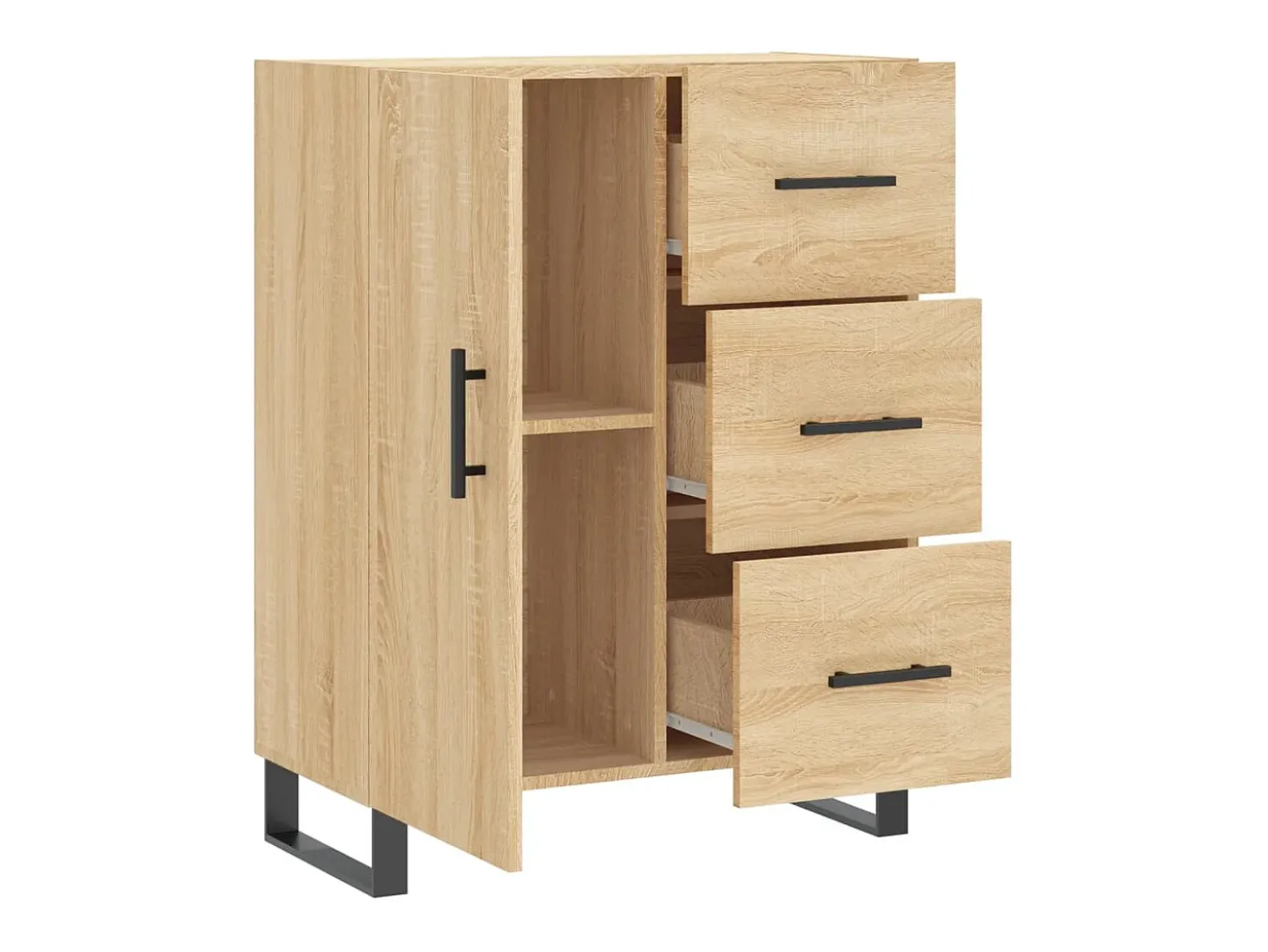 Aparador de roble Sonoma 69,5x34x90 cm madera de ingeniería