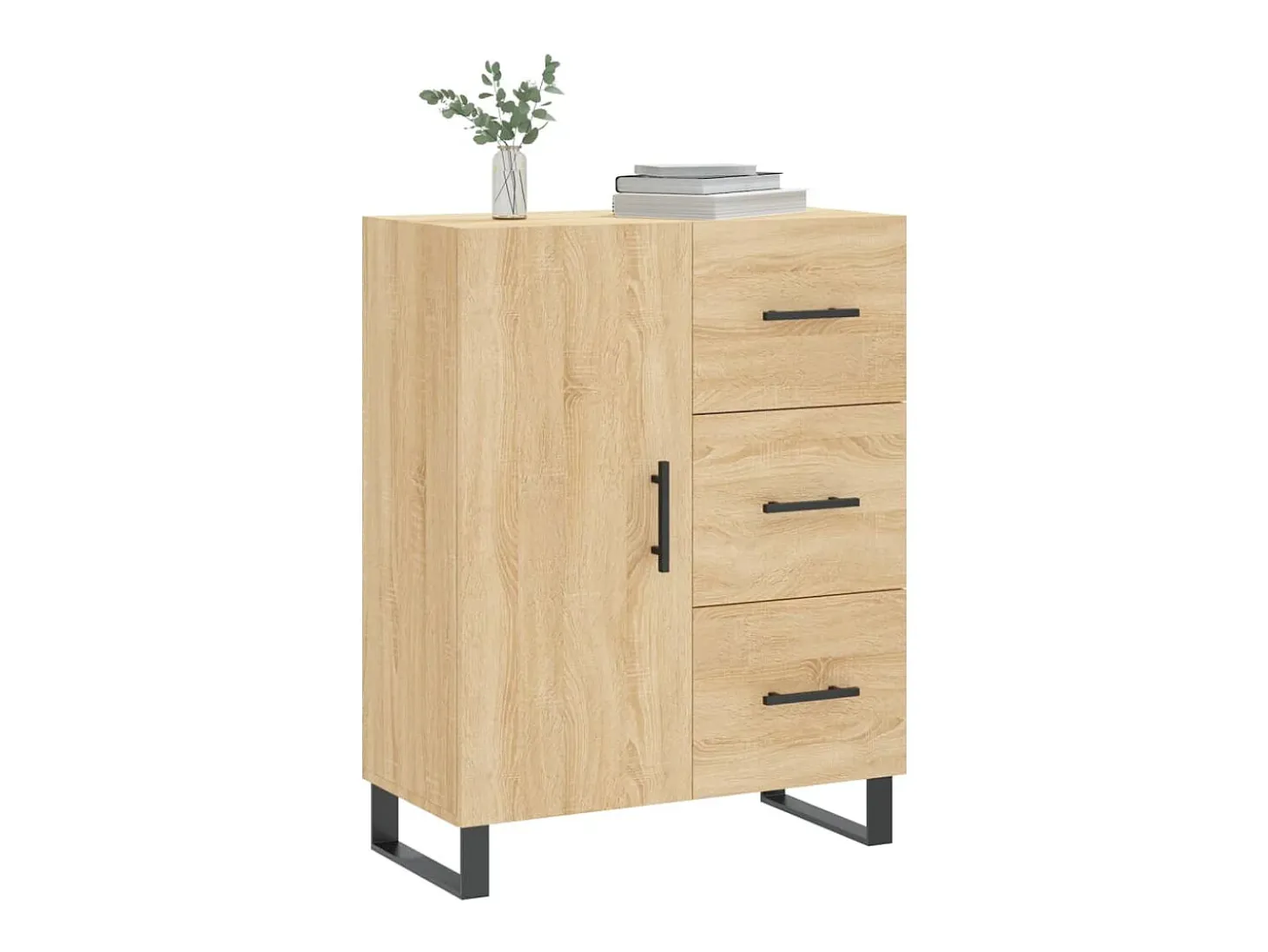 Aparador de roble Sonoma 69,5x34x90 cm madera de ingeniería