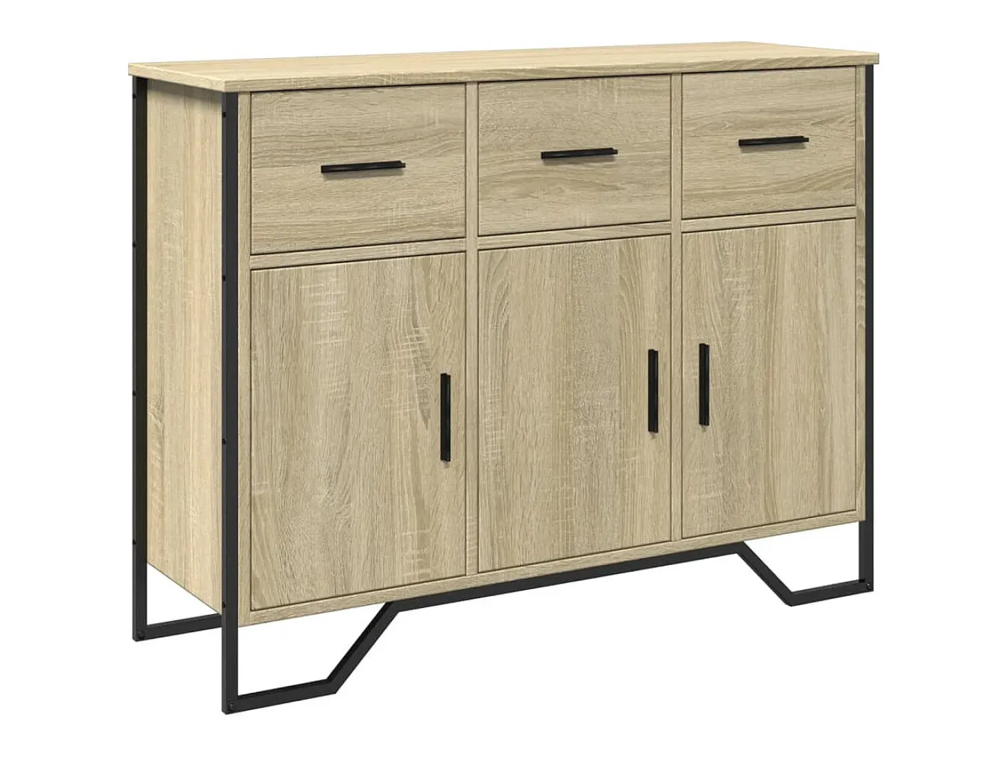 Aparador de roble Sonoma 97x32,5x74,5 cm madera de ingeniería