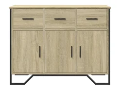 Aparador de roble Sonoma 97x32,5x74,5 cm madera de ingeniería