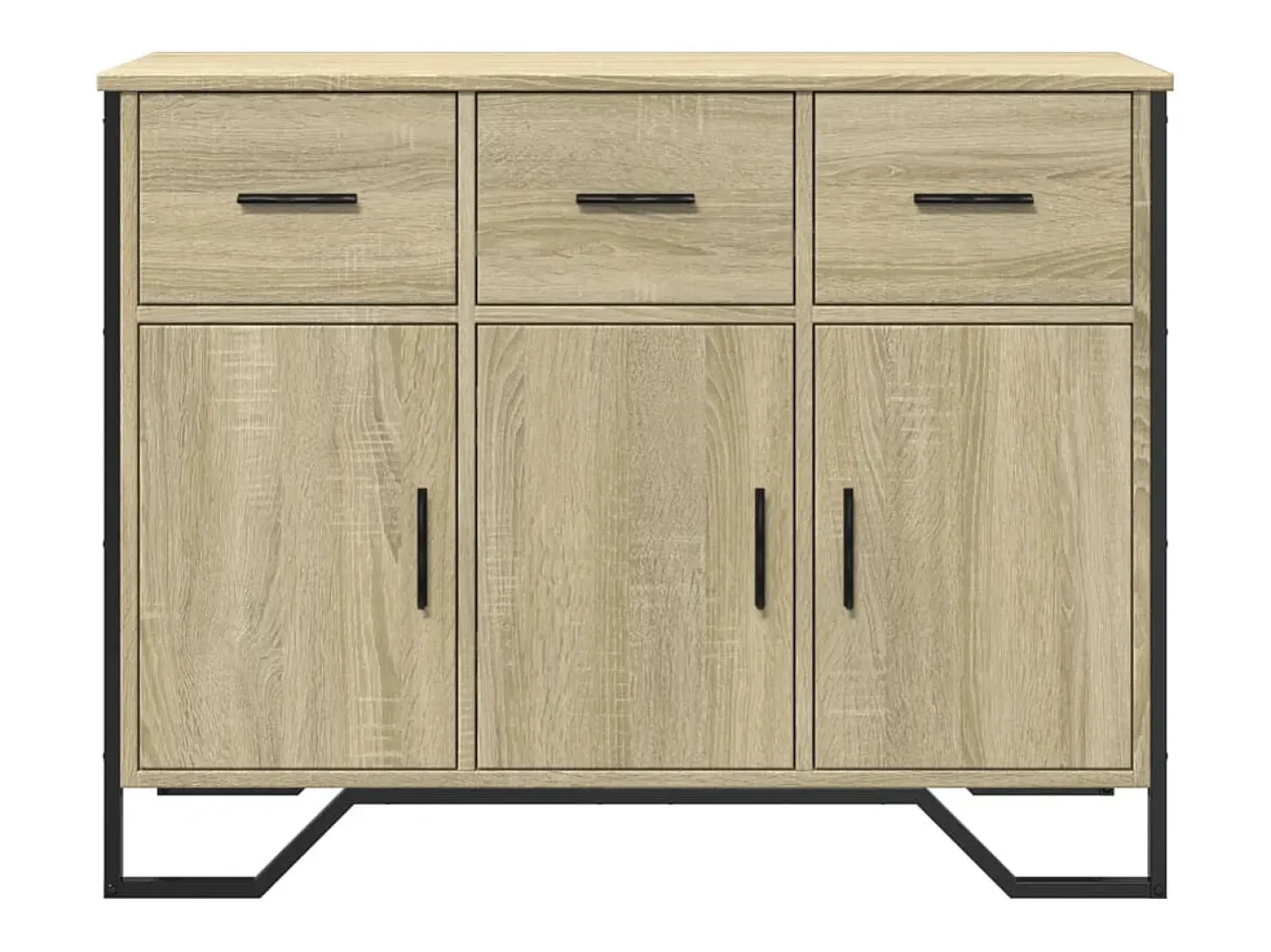 Aparador de roble Sonoma 97x32,5x74,5 cm madera de ingeniería