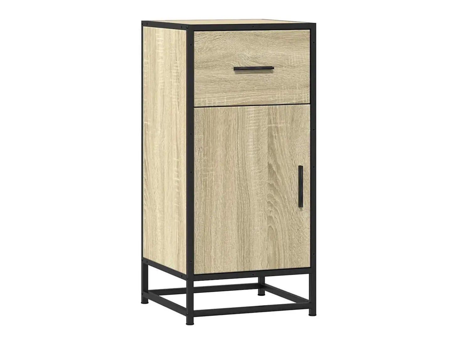 Aparador de roble Sonoma 35,5x35x76 cm madera contrachapada y metal