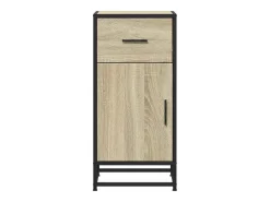 Aparador de roble Sonoma 35,5x35x76 cm madera contrachapada y metal