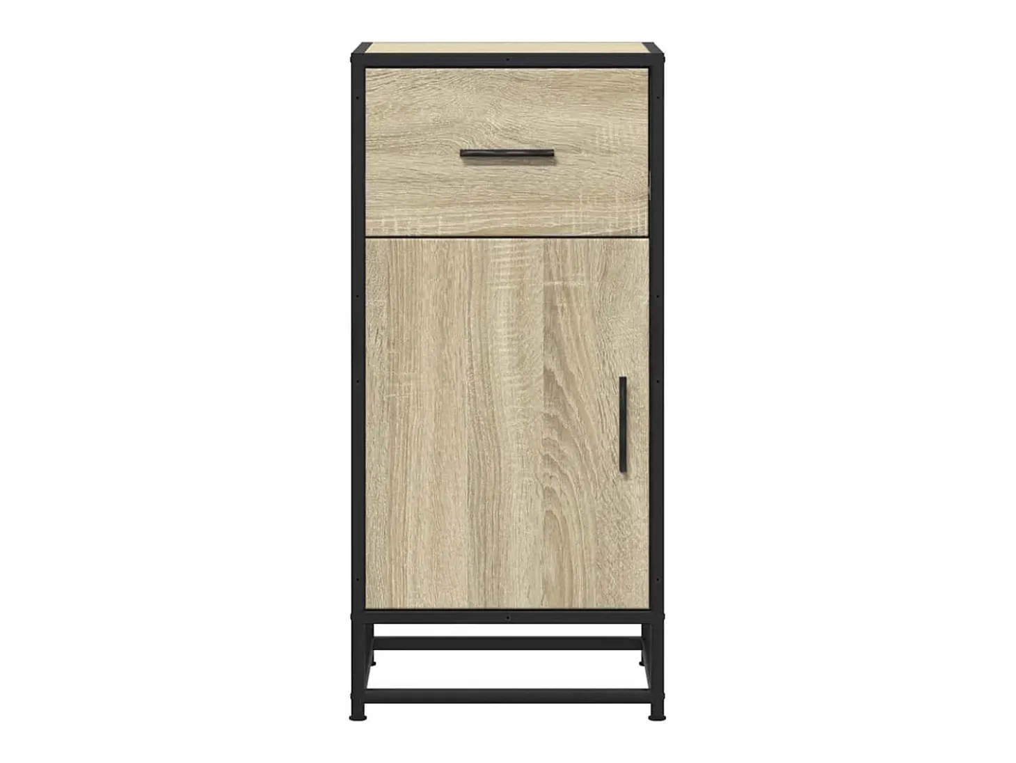 Aparador de roble Sonoma 35,5x35x76 cm madera contrachapada y metal