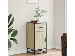 Aparador de roble Sonoma 35,5x35x76 cm madera contrachapada y metal