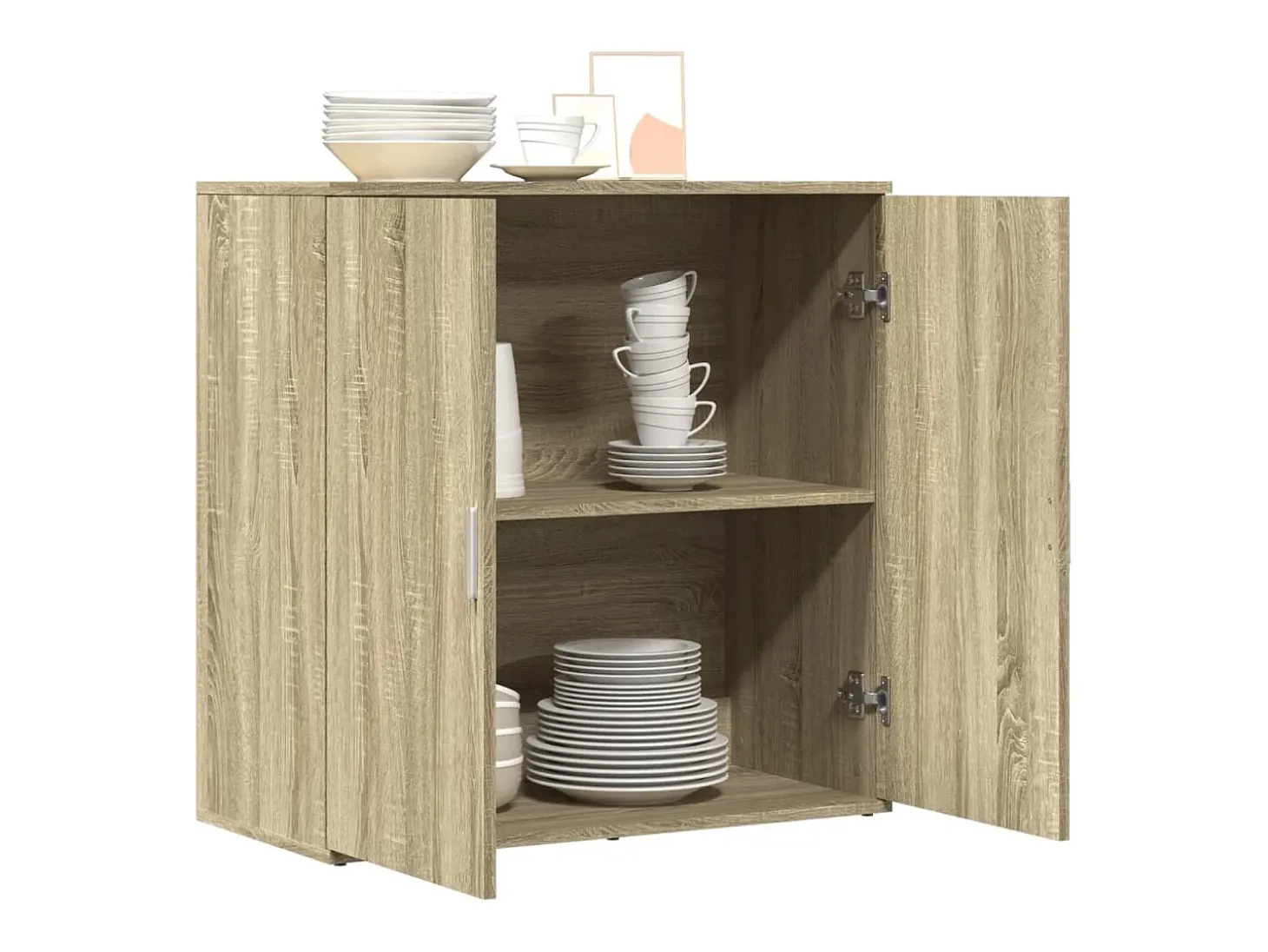 Aparador de roble Sonoma 79x38x80 cm madera de ingeniería