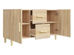 Aparador de roble Sonoma 100x36x60 cm madera de ingeniería