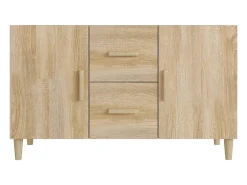 Aparador de roble Sonoma 100x36x60 cm madera de ingeniería