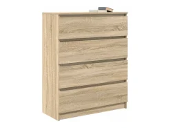 Aparador de roble Sonoma 80x35x99 cm madera de ingeniería
