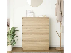 Aparador de roble Sonoma 80x35x99 cm madera de ingeniería