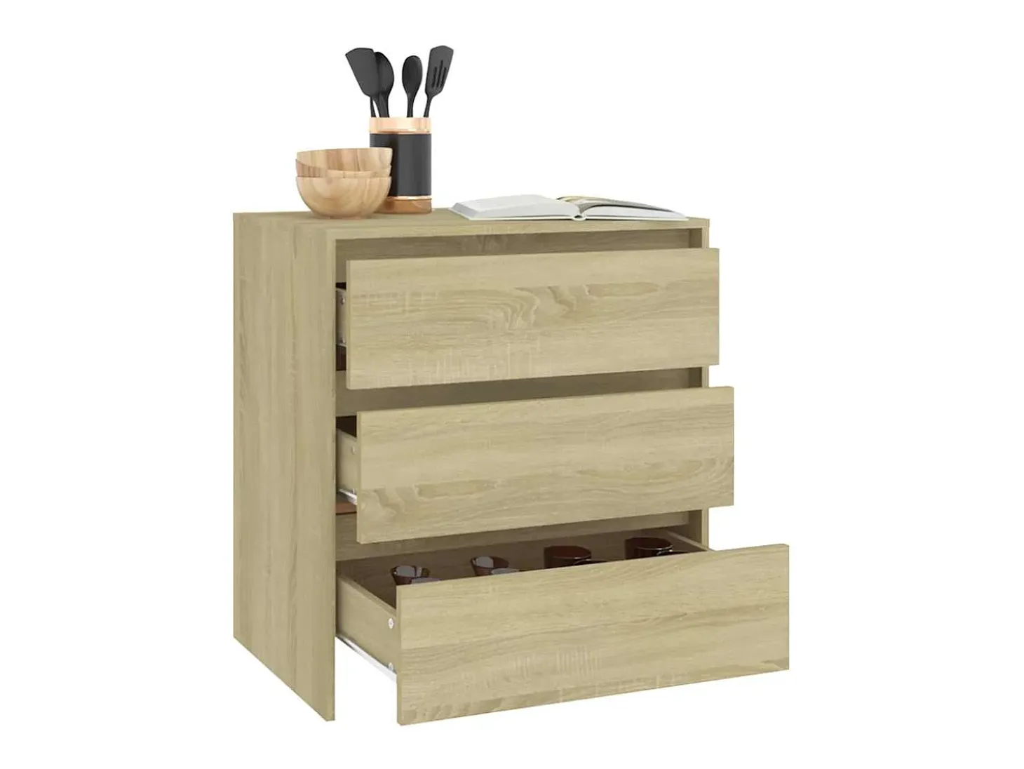 Aparador de roble Sonoma 70x41x75 cm Madera de ingeniería