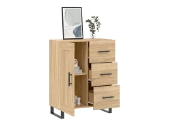 Aparador de roble Sonoma 69,5x34x90 cm madera de ingeniería