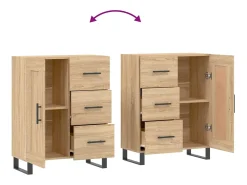 Aparador de roble Sonoma 69,5x34x90 cm madera de ingeniería