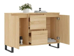 Aparador de roble Sonoma 104x35x70 cm madera de ingeniería