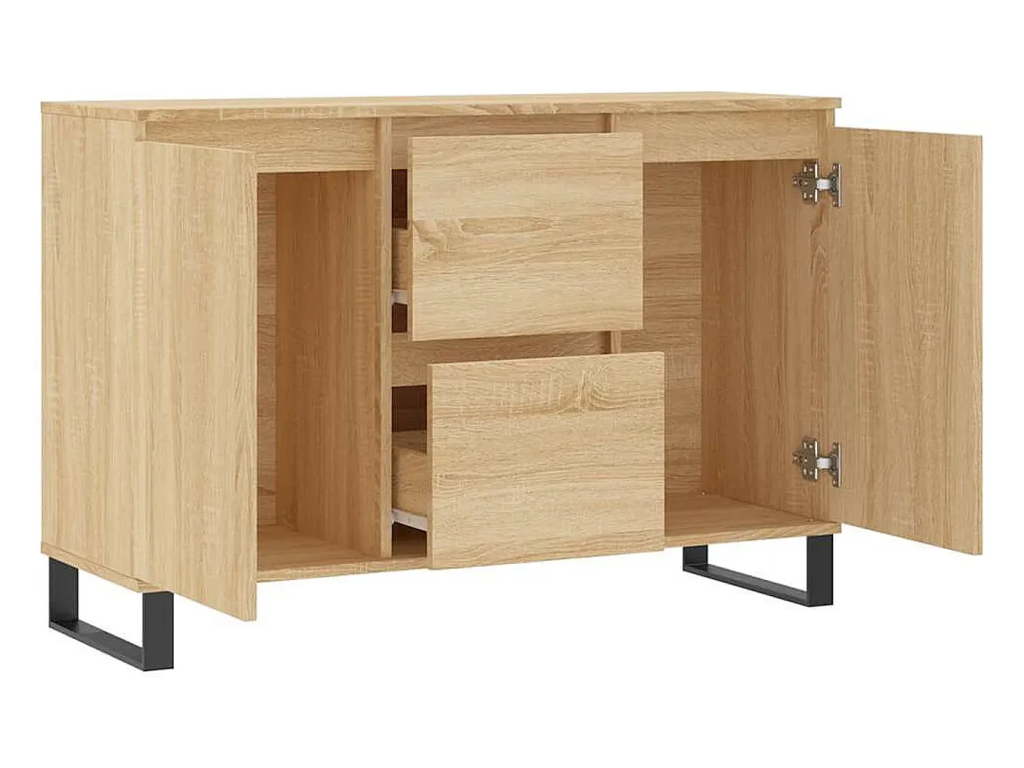 Aparador de roble Sonoma 104x35x70 cm madera de ingeniería