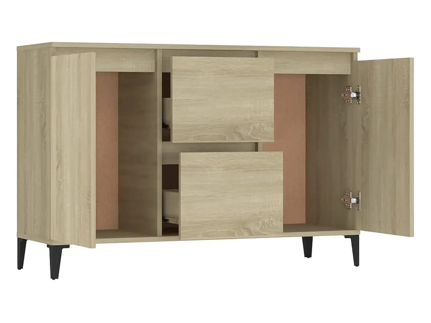 Aparador de roble Sonoma 104x35x70 cm madera de ingeniería