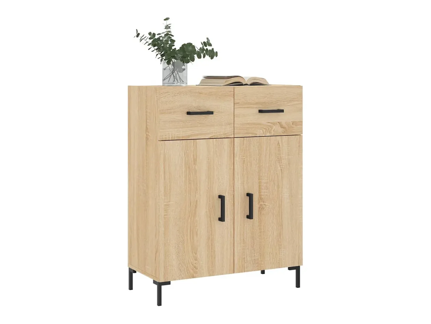 Aparador de roble Sonoma 69,5x34x90 cm madera de ingeniería