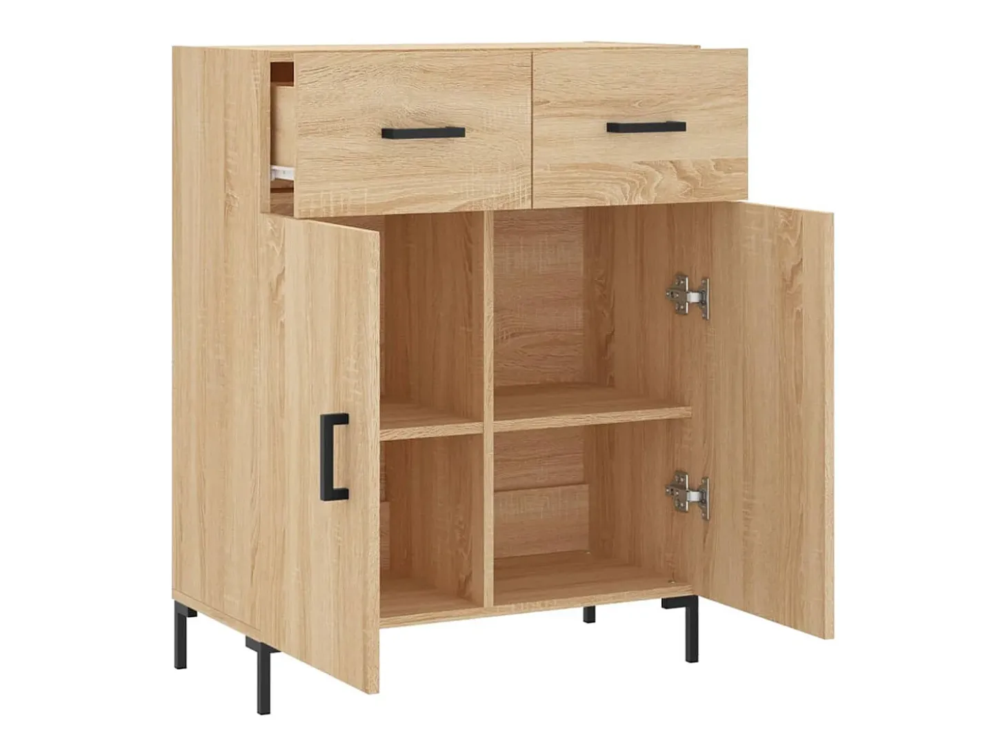 Aparador de roble Sonoma 69,5x34x90 cm madera de ingeniería