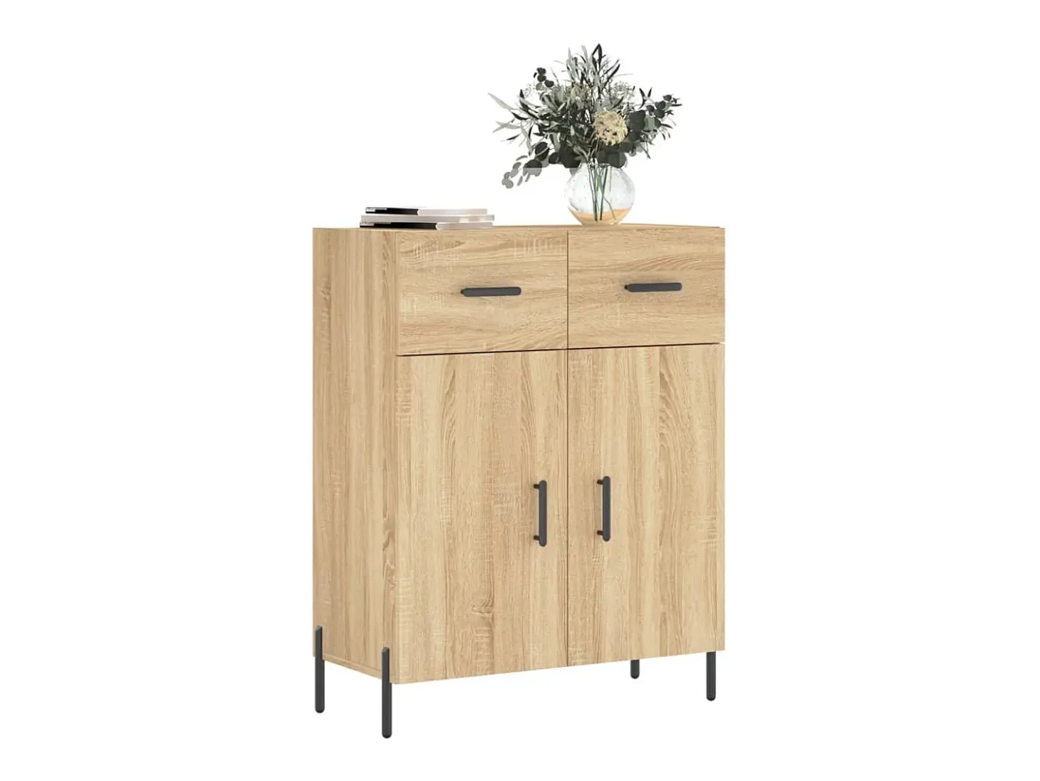Aparador de roble Sonoma 69,5x34x90 cm madera de ingeniería