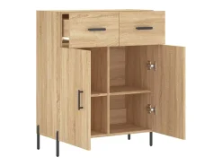 Aparador de roble Sonoma 69,5x34x90 cm madera de ingeniería