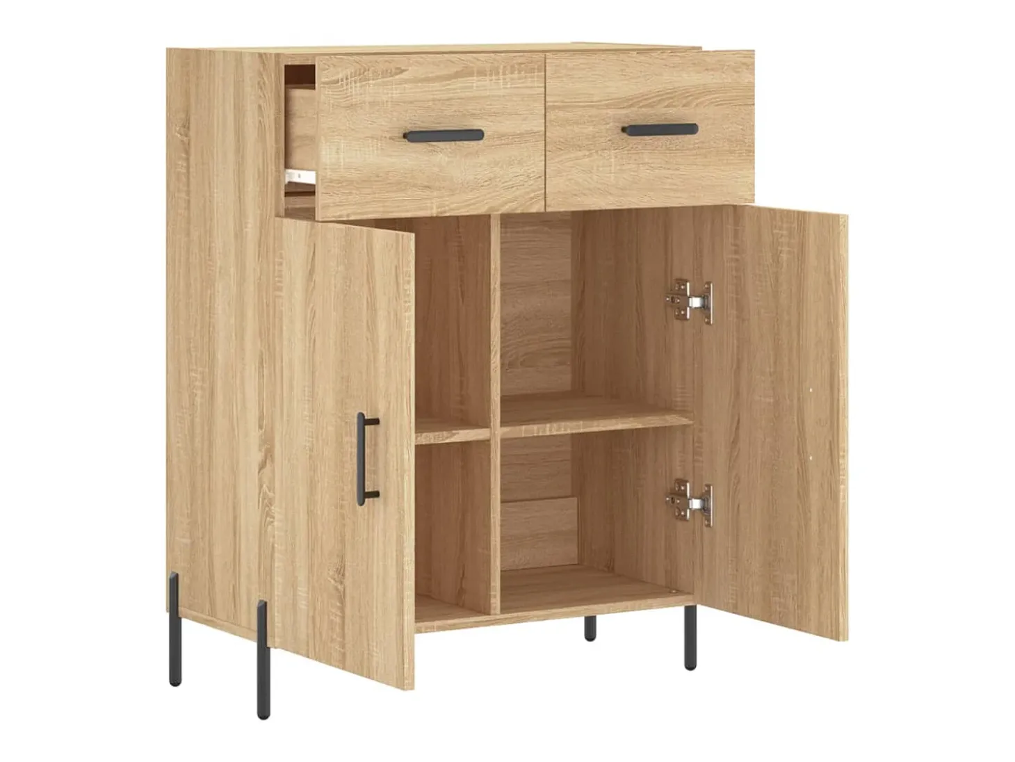 Aparador de roble Sonoma 69,5x34x90 cm madera de ingeniería
