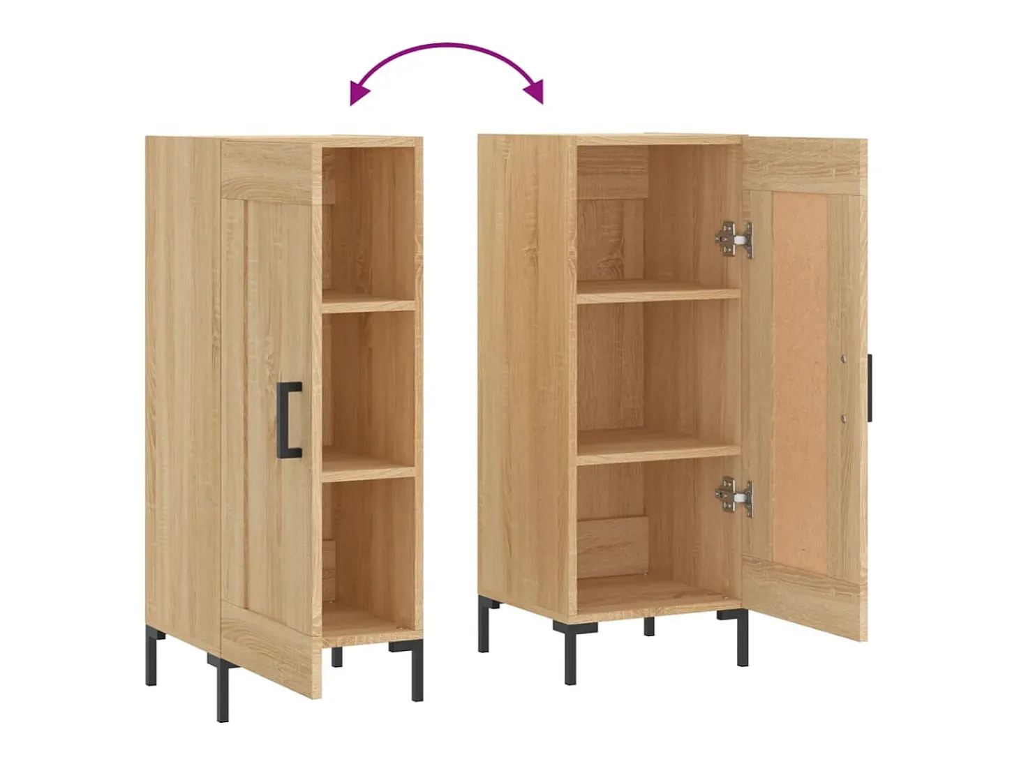 Aparador de roble Sonoma 34,5 x 34 x 90 cm Madera de ingeniería