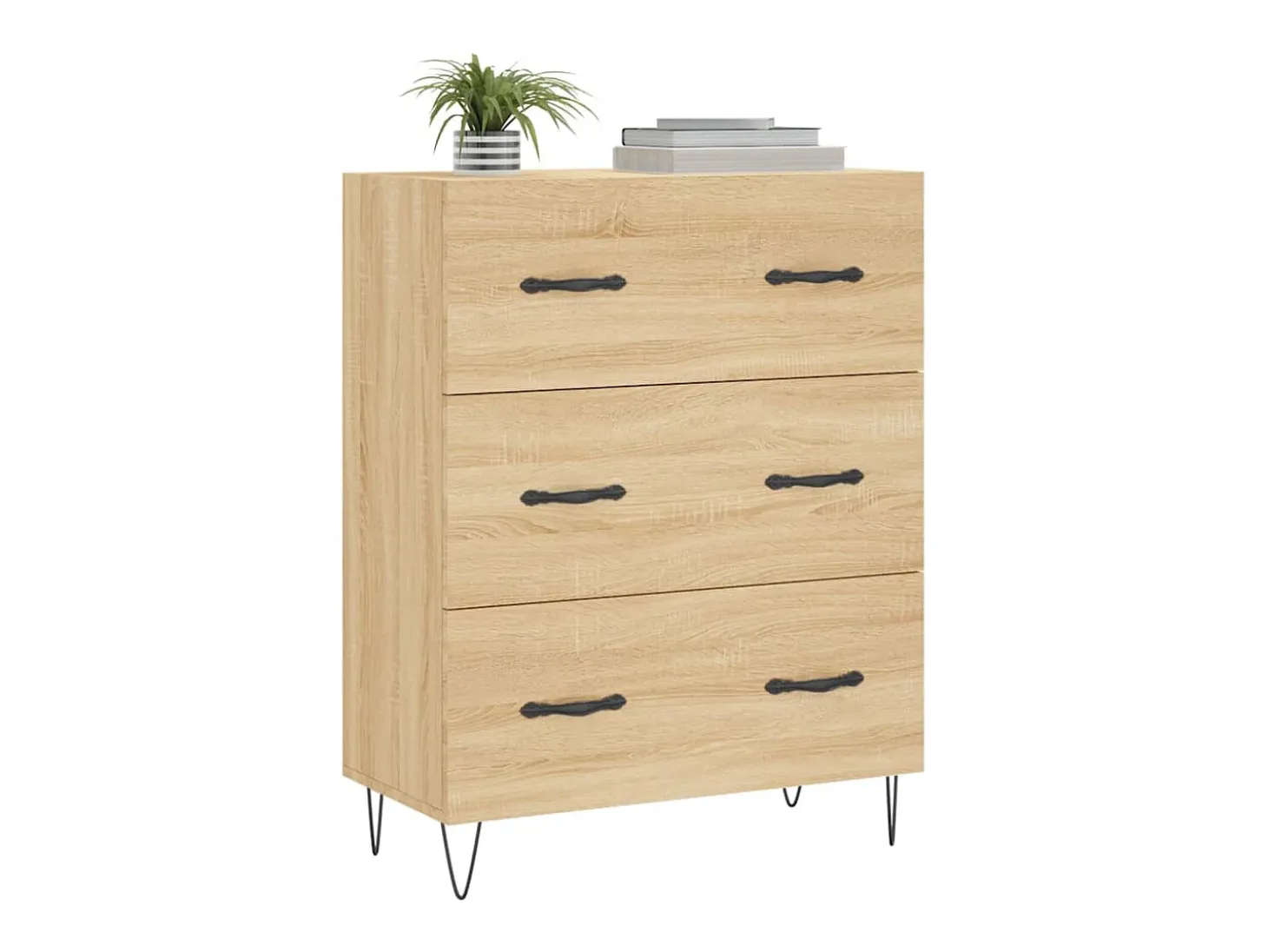 Aparador de roble Sonoma 69,5x34x90 cm madera de ingeniería