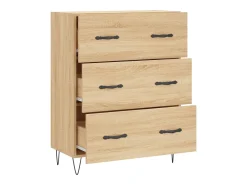 Aparador de roble Sonoma 69,5x34x90 cm madera de ingeniería