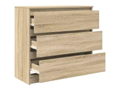 Aparador de roble Sonoma 80x35x76 cm madera de ingeniería