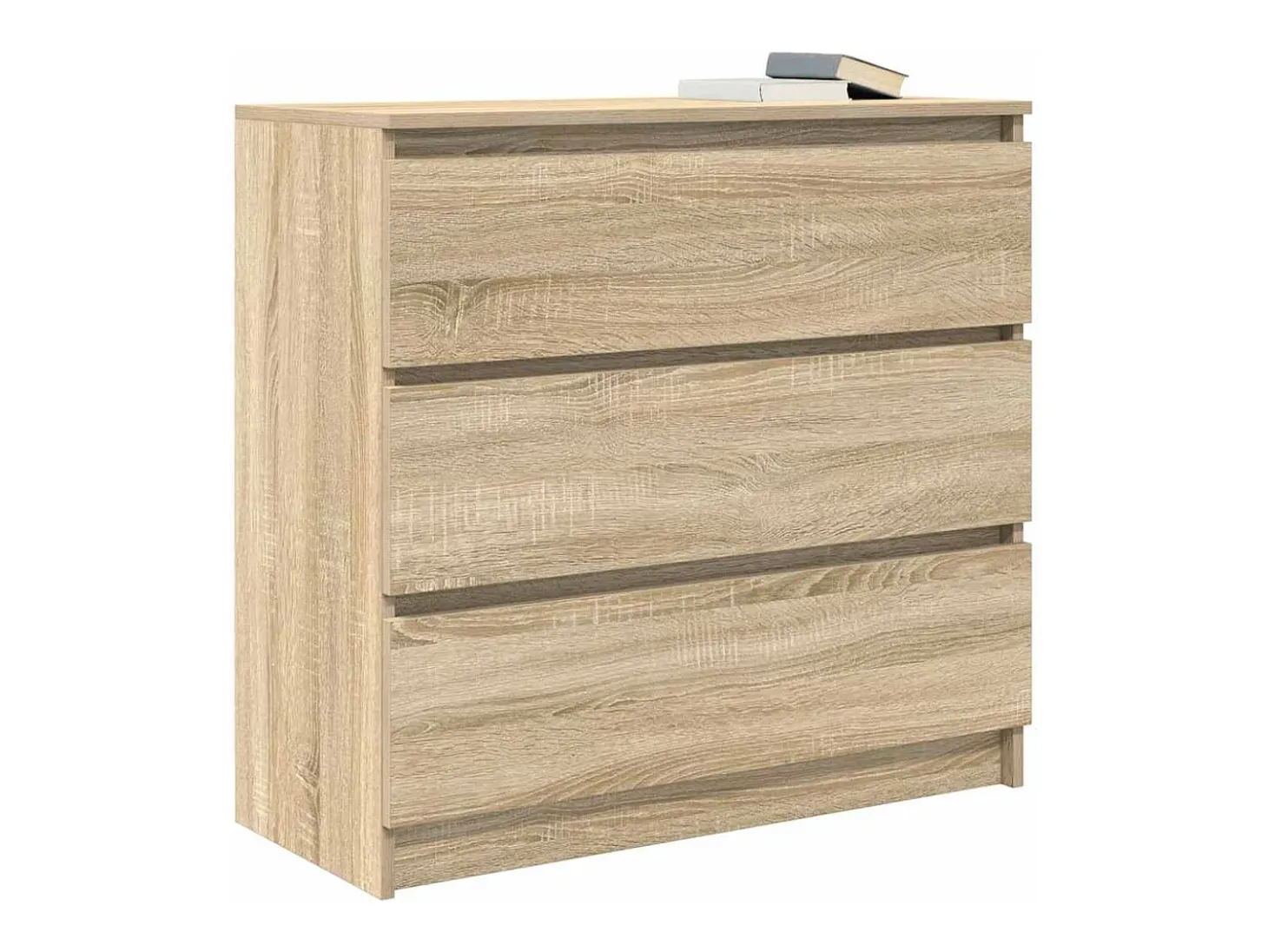 Aparador de roble Sonoma 80x35x76 cm madera de ingeniería