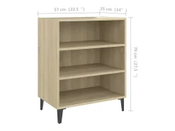 Aparador de roble Sonoma 57x35x70 cm madera de ingeniería