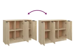 Aparador de roble Sonoma 90,5 x 30 x 70 cm Madera de ingeniería
