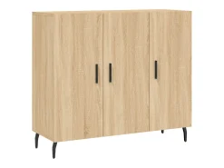 Aparador de roble Sonoma 90x34x80 cm madera de ingeniería