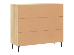 Aparador de roble Sonoma 90x34x80 cm madera de ingeniería